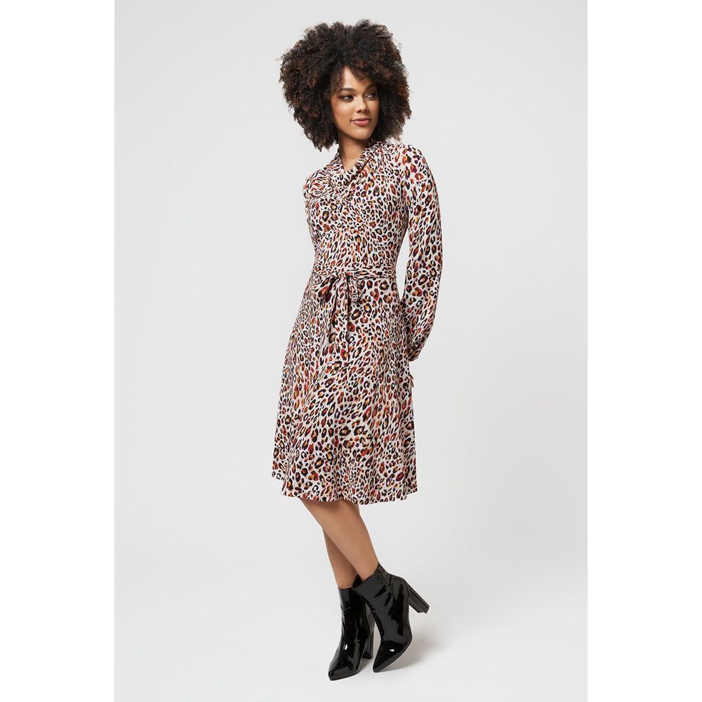 Leota Women's Mallory Dress in Leopard Macadamia